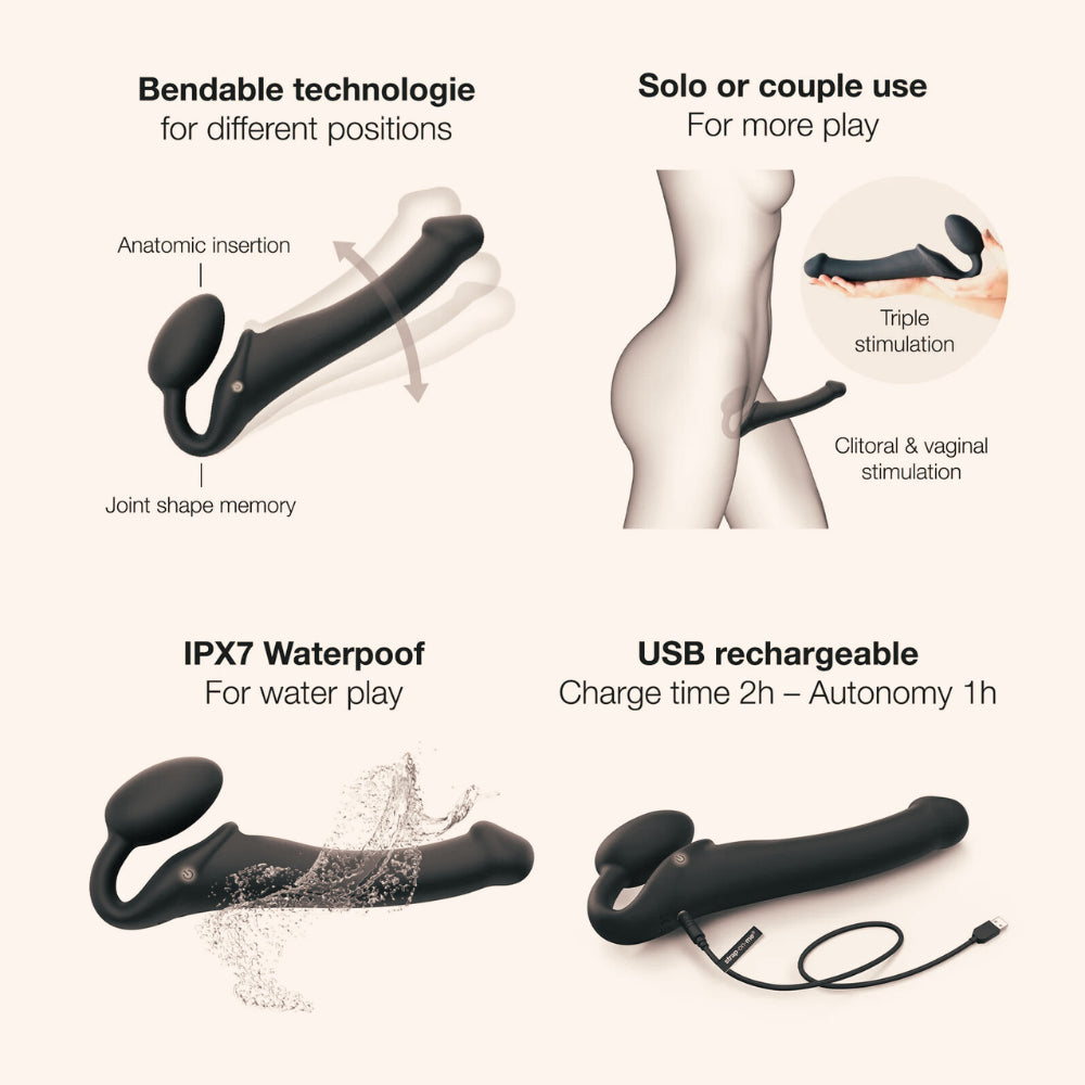 Vibromasseur Strap-on triple stimulation de Strap-on-Me