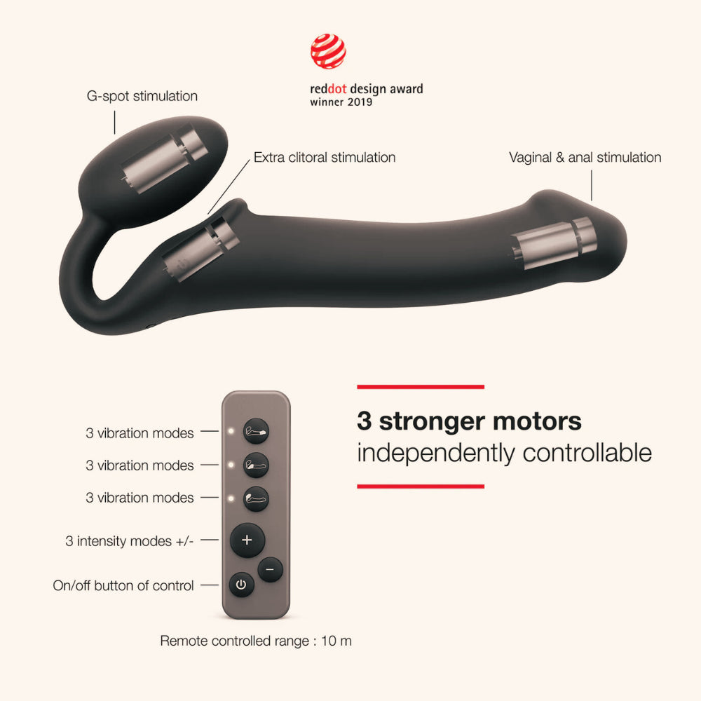 Vibromasseur Strap-on triple stimulation de Strap-on-Me