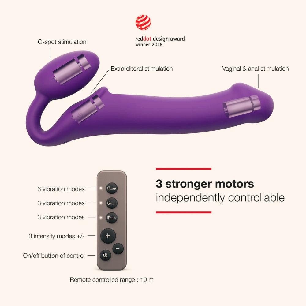 Vibromasseur Strap-on triple stimulation de Strap-on-Me