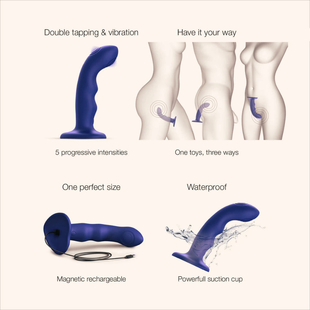 Tapping dildo Wave Strap on Me, Point G et P