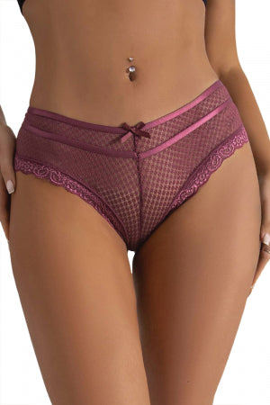 Tanga bordeaux dentelle - Paris Hollywood