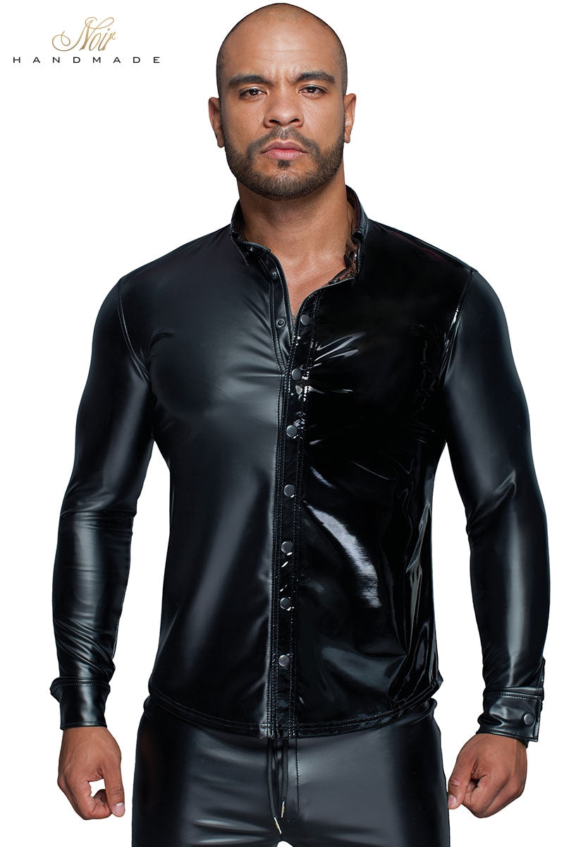 Chemise wetlook et vinyle H064