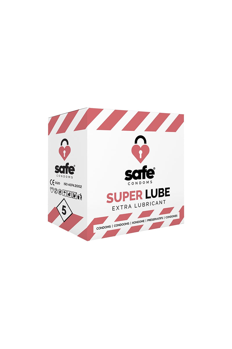 5 préservatifs Safe Super Lube