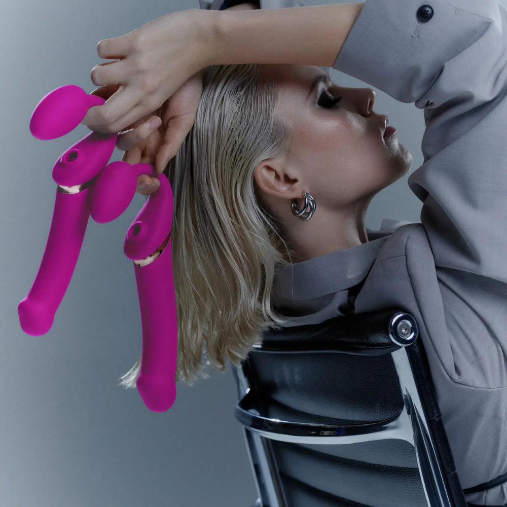 Strap-on Multi Orgasm, télécommandé et 3 stimulations