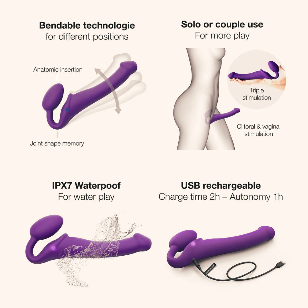 Vibromasseur Strap-on triple stimulation de Strap-on-Me