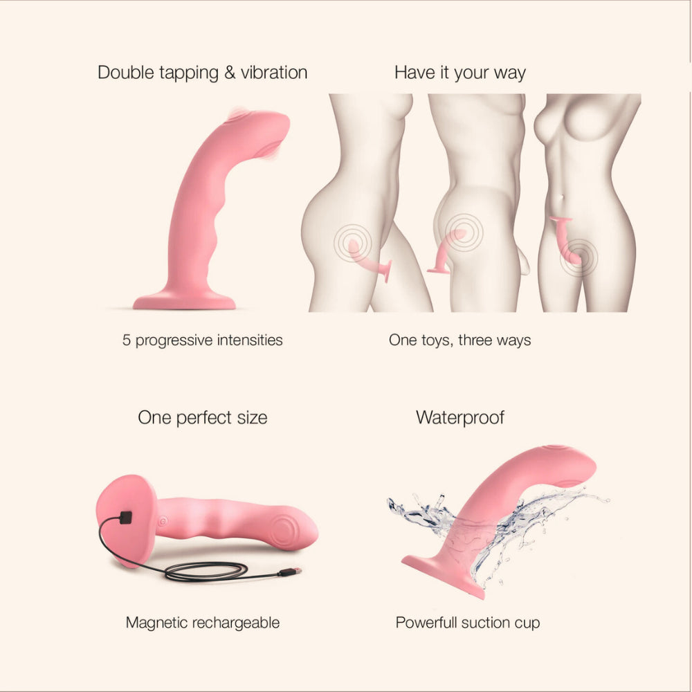 Tapping dildo Wave Strap on Me, Point G et P