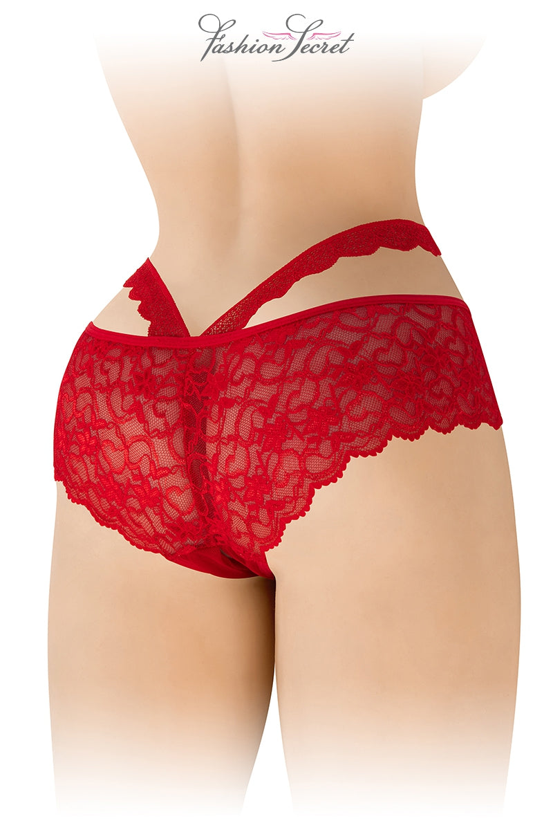 Culotte ouverte rouge Marie - Fashion Secret