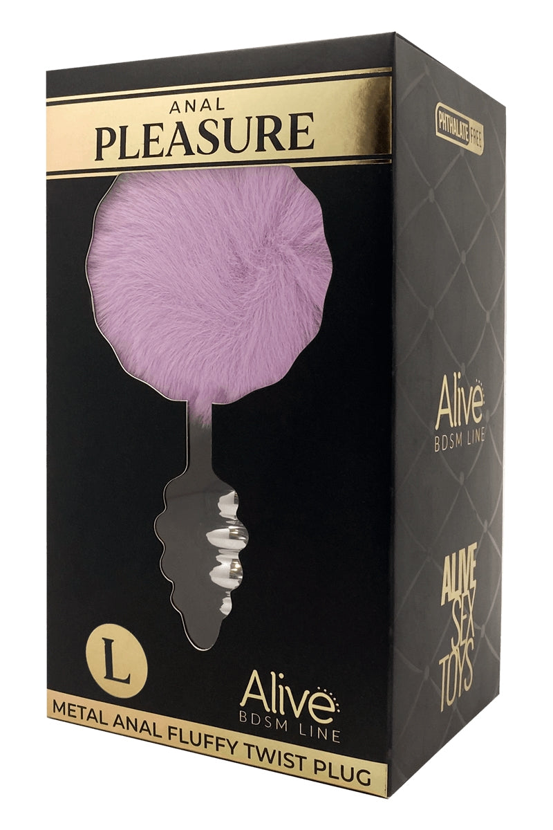 Plug métal Fluffy Twist L mauve - Alive