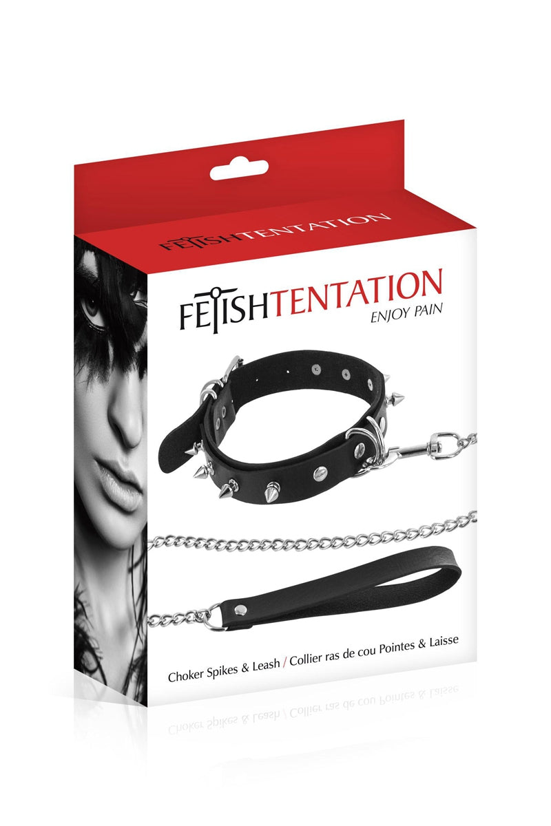 Collier à pointes & laisse - Fetish Tentation