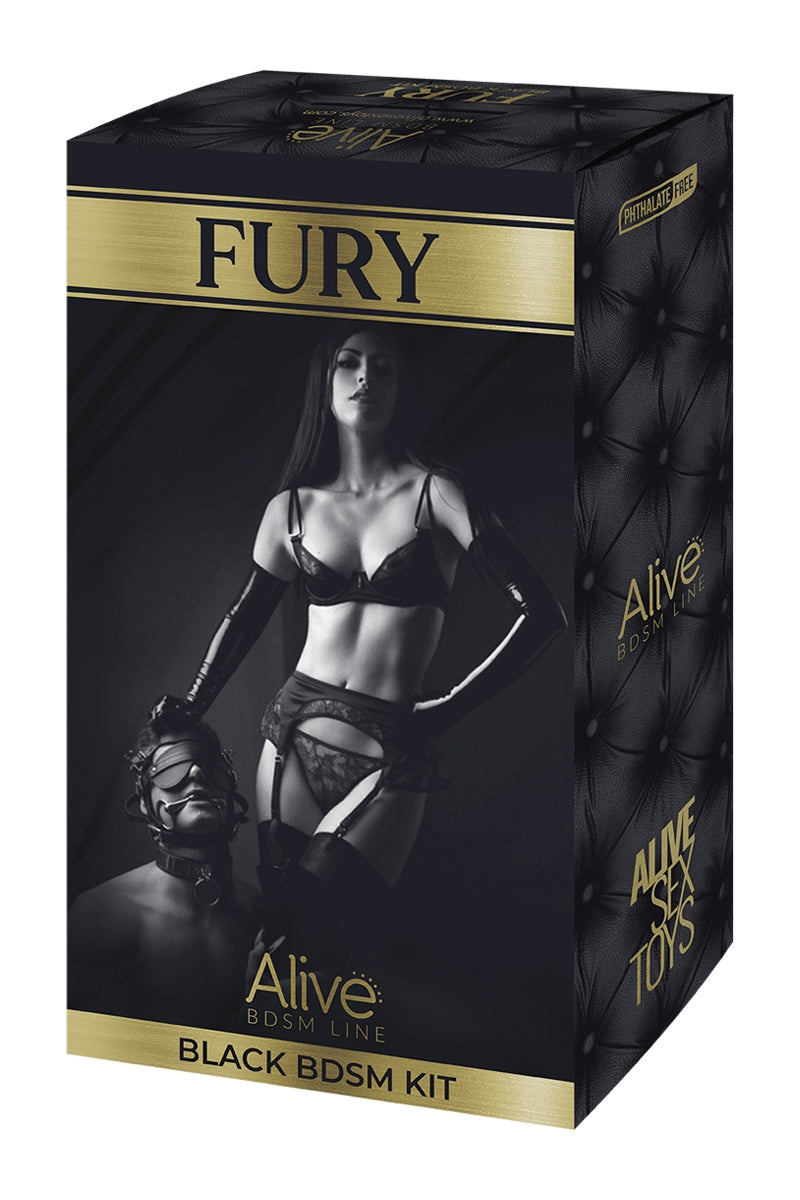 Kit BDSM Fury noir - Alive