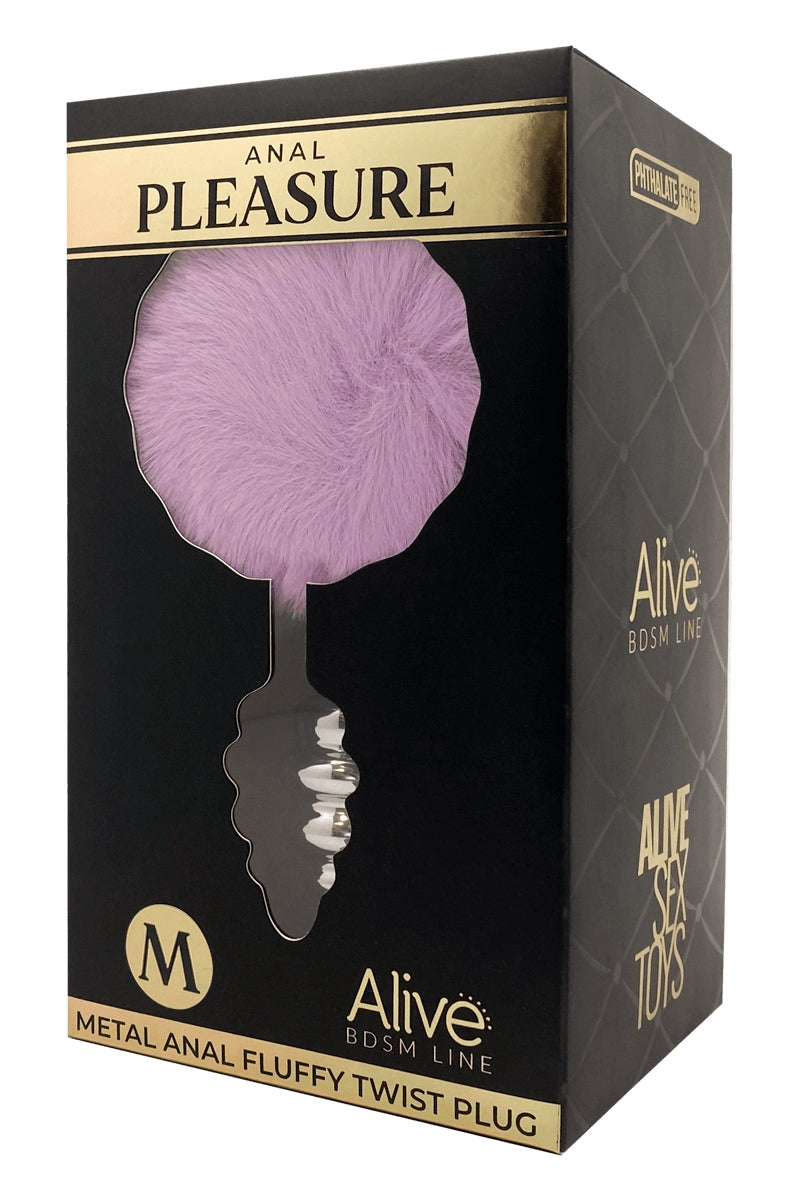 Plug métal Fluffy Twist M mauve - Alive