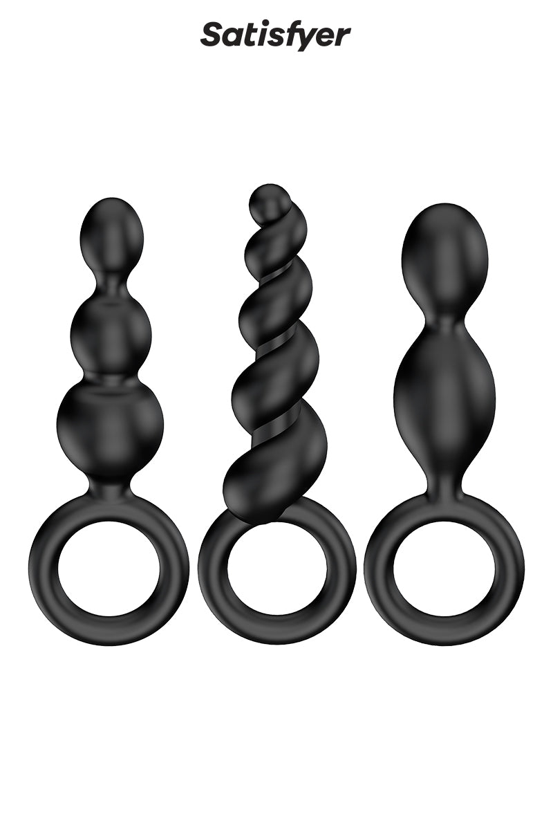 Set de 3 plugs noirs Booty Call - Satisfyer