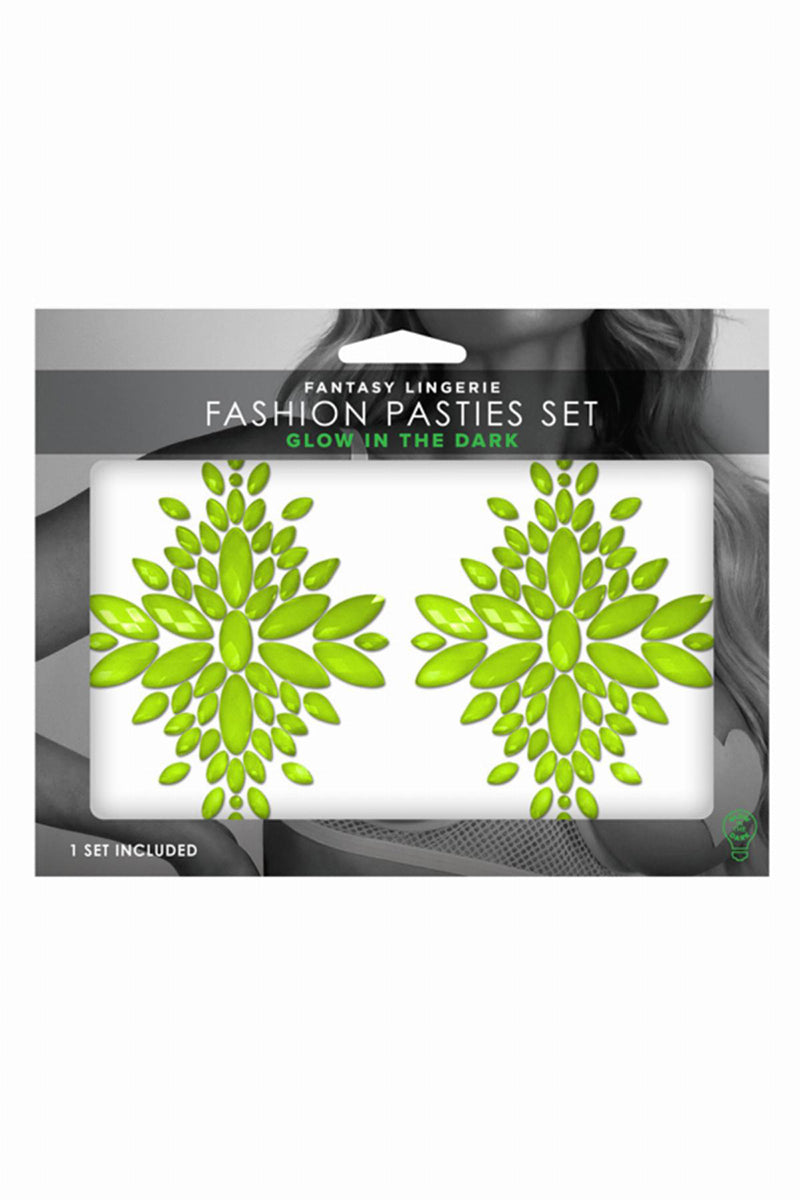 Cache-tétons fashion vert phosphorescent - Glow