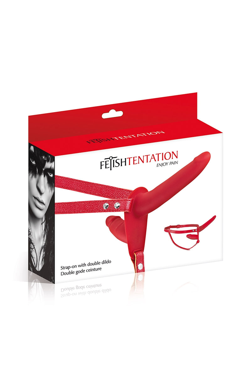 Double gode ceinture rouge - Fetish Tentation