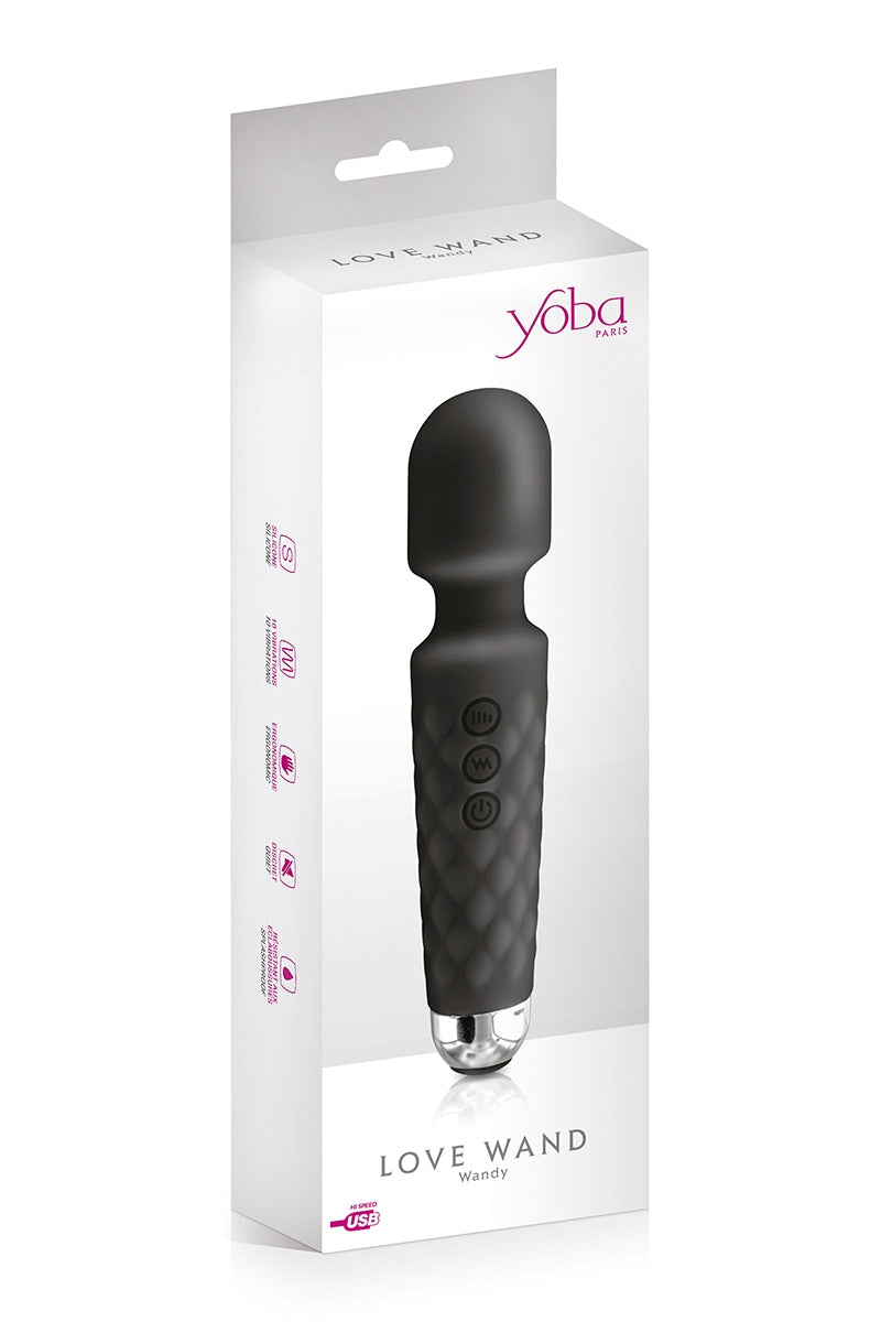 Vibro Love Wand rechargeable noir - Yoba