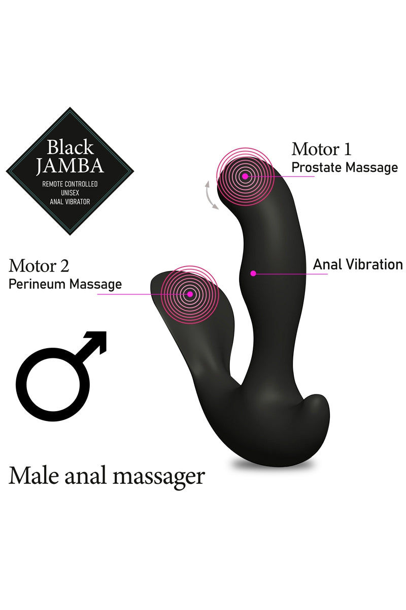 Stimulateur anal vibrant télécommandé unisexe - Black Jamba