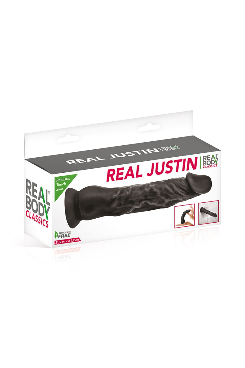 Gode réaliste 21 cm noir  - Real Justin