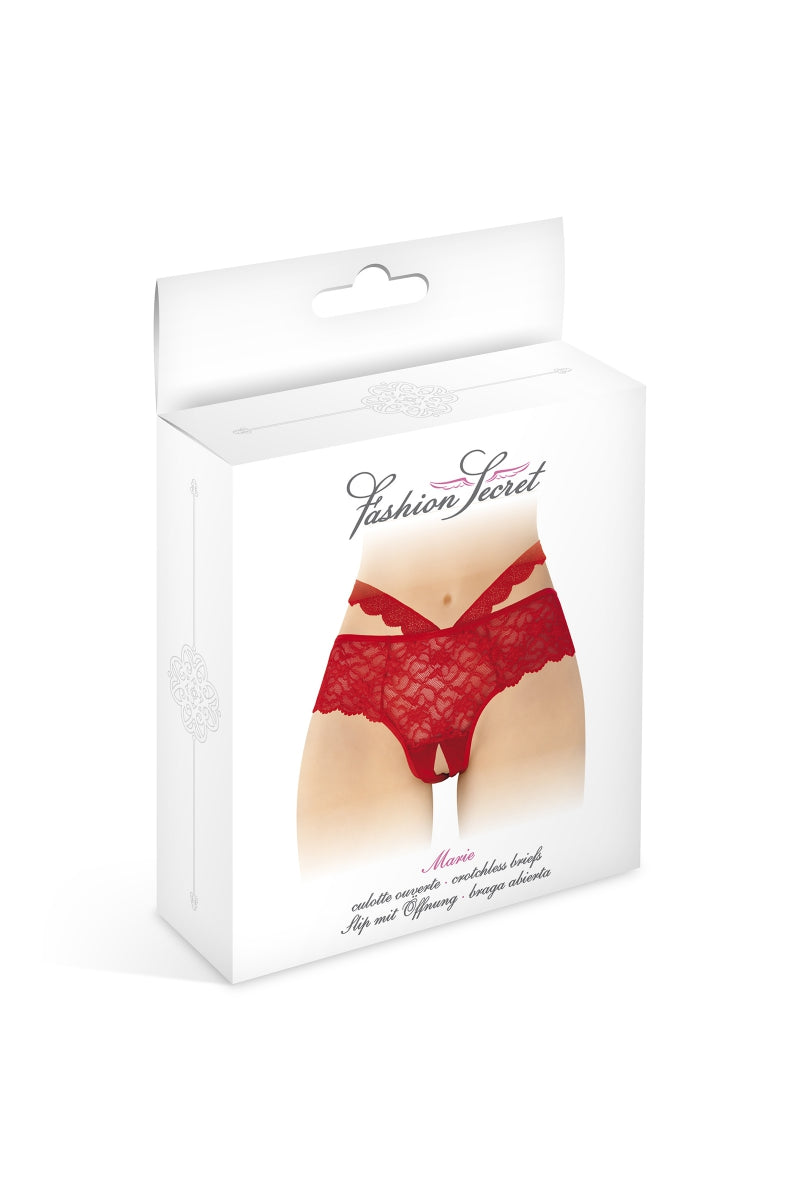 Culotte ouverte rouge Marie - Fashion Secret