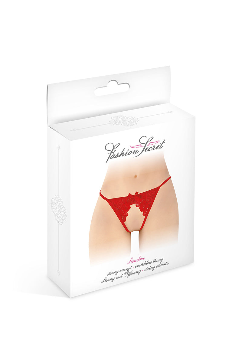 String ficelle ouvert Sandra rouge - Fashion Secret