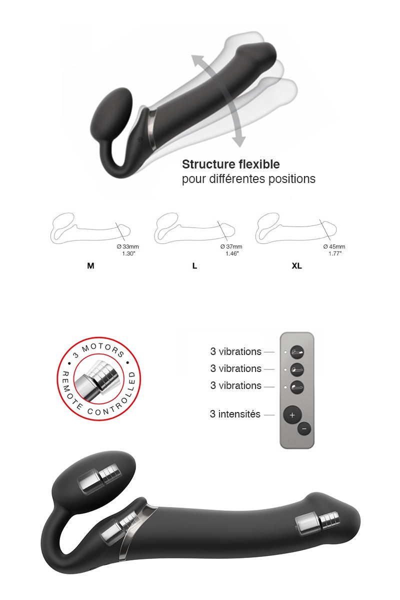 Strap-on-me vibrant 3 moteurs