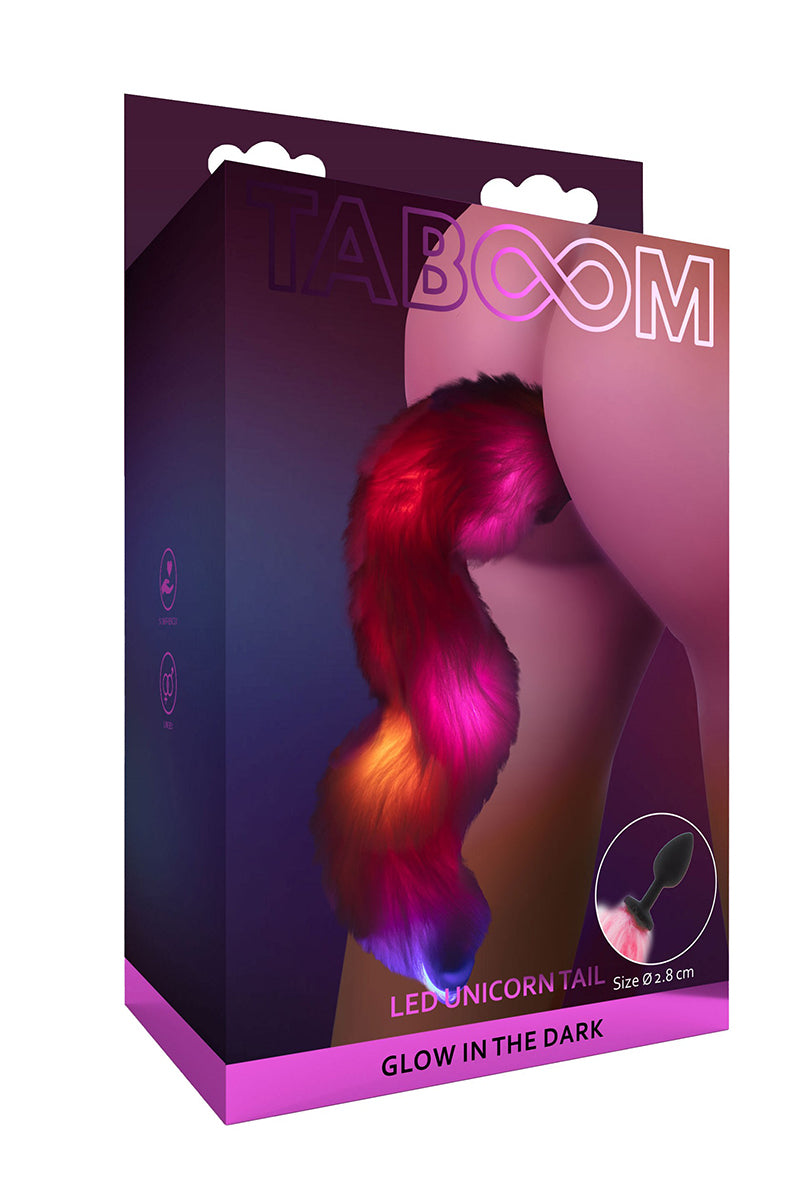 Plug anal Licorne avec queue lumineuse - Taboom