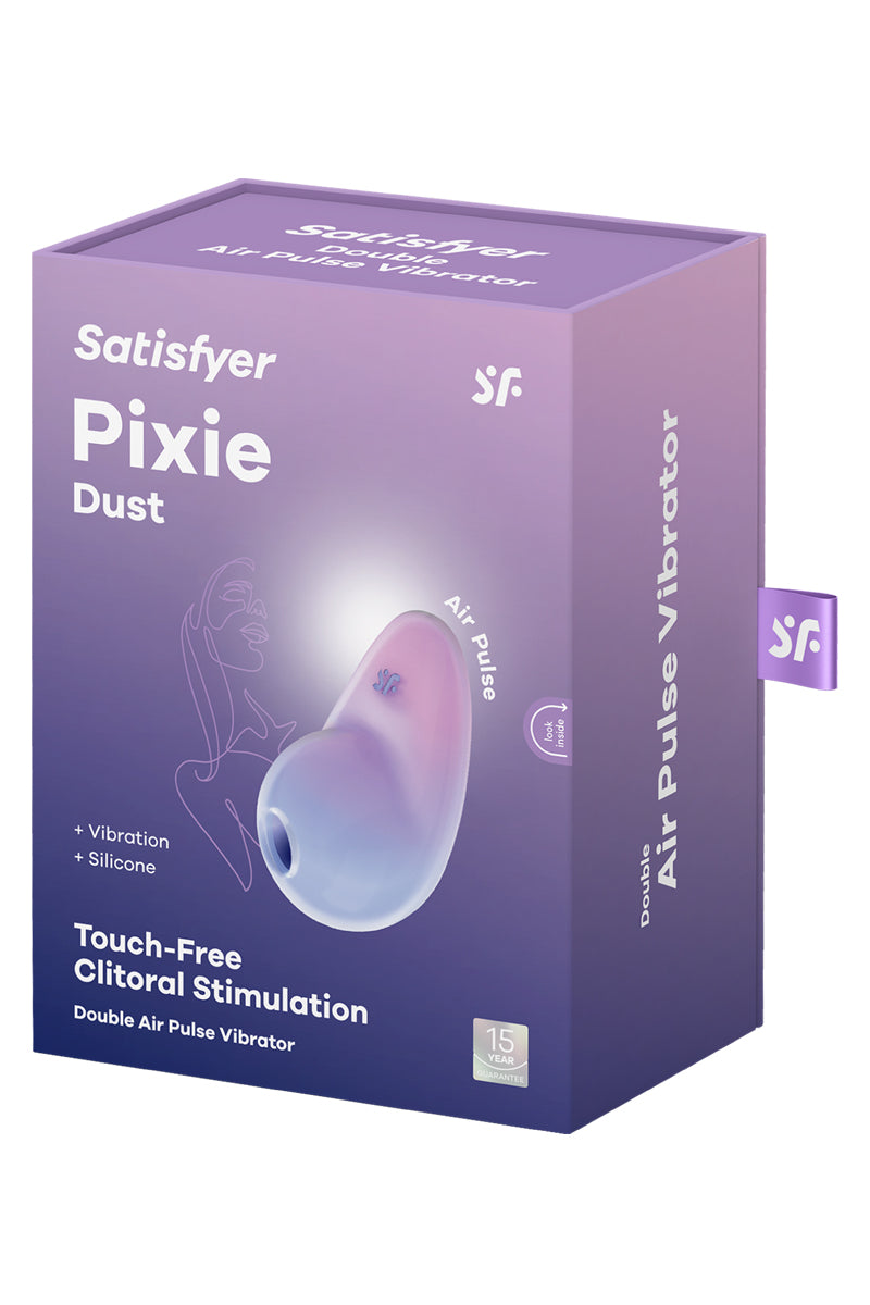 Stimulateur Pixie Dust air pulsé et vibrations - rose et violet