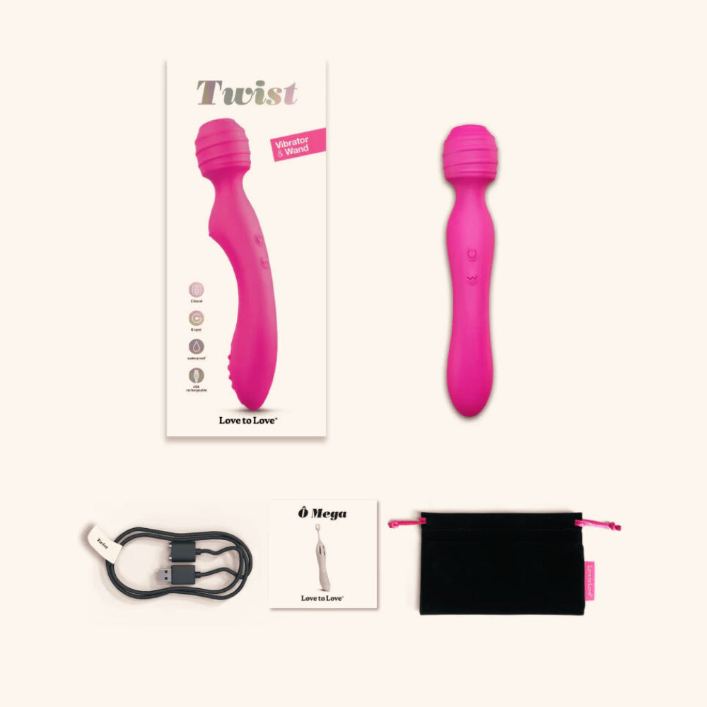 Vibromasseur Wand 2 en 1, Twist Love to Love
